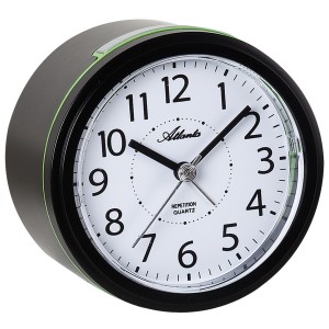 Wecker Quarz analog schwarz leise ohne Ticken mit Licht Snooze