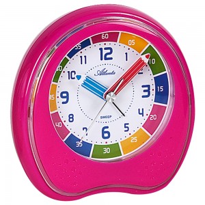 Wecker Kinderwecker rosa pink leise Lernwecker für Kinder