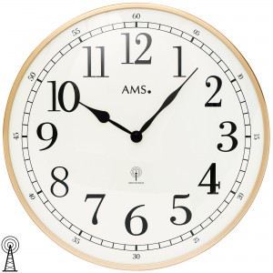 Wanduhr Funk Funkwanduhr analog rosegold farben rund mit Glas