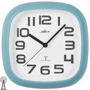 Wanduhr Funk Funkwanduhr analog hellblau