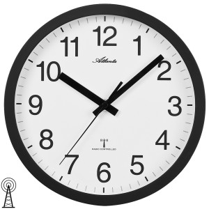 Wanduhr Funk Funkwanduhr analog schwarz rund