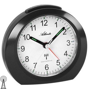 Wecker Funk Funkwecker schwarz mit Licht Snooze