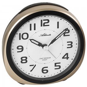 Wecker Quarz analog golden leise ohne Ticken mit Licht Snooze