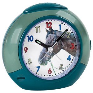 Wecker Pferd für Kinder Kinderwecker grün leise Pferdewecker
