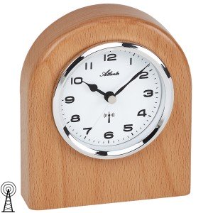 Tischuhr Funk Holz Buche Funkuhr Funktischuhr