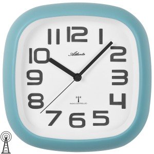 Wanduhr Funk Funkwanduhr analog hellblau