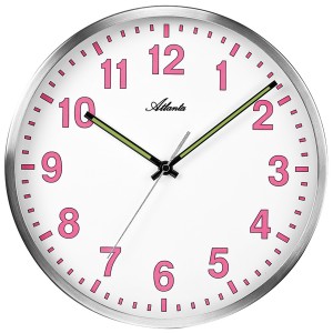 Wanduhr Quarz analog silbern blau leise ohne Ticken nachleuchtend rund