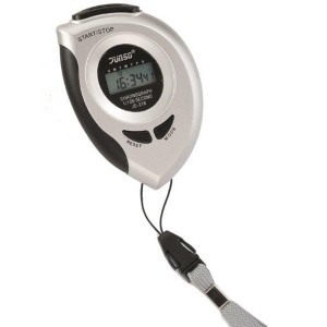 Stoppuhr digital silbern Uhr Timer Weckfunktion Zwischenzeit Lap