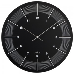 Wanduhr Holz schwarz rund