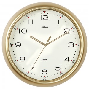 Wanduhr Quarz analog golden leise ohne Ticken