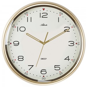 Wanduhr Quarz analog golden leise ohne Ticken