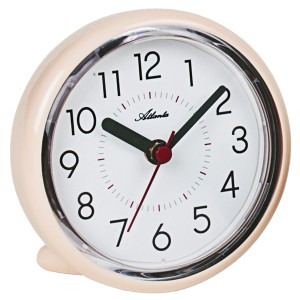 Wanduhr Tischuhr Baduhr Quarz analog cremefarben mit Saugnapf