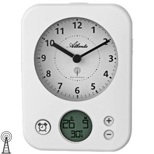 Wecker Funk Funkwecker weiß mit Licht Snooze