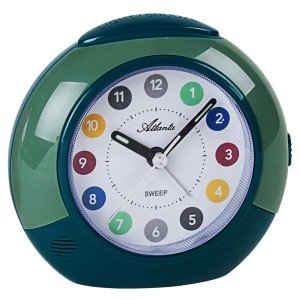 Wecker für Kinder Quarz analog Kinderwecker grün oliv leise