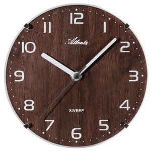 Tischuhr Wanduhr Quarz nussbaum farben leise ohne Ticken