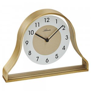 Stiluhr Tischuhr Quarz Metallrahmen golden mit Glas