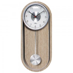 Wanduhr Quarz mit Pendel Pendeluhr eiche farben