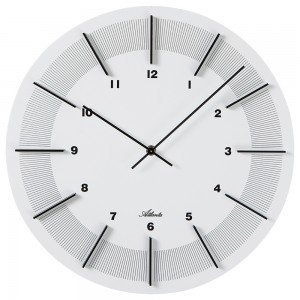 Wanduhr Holz weiß rund