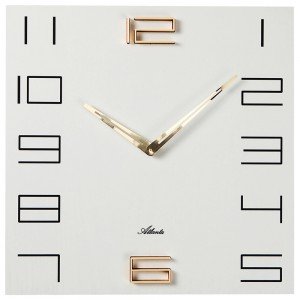 Wanduhr Holz weiß viereckig