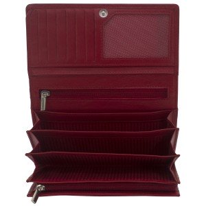 Geldbörse MANDALA Nappa Leder rot RFID Schutz