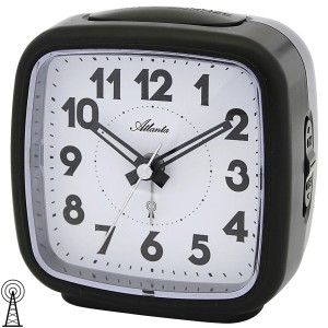 Wecker Funk Funkwecker schwarz mit Licht Snooze