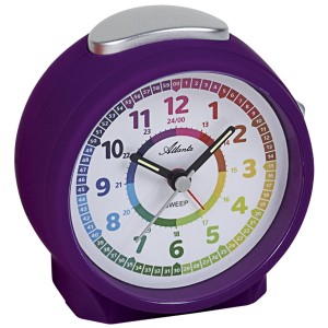 Wecker für Kinder Quarz analog Kinderwecker lila