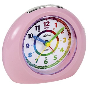 Wecker für Kinder Kinderwecker Quarz analog rosa mit Licht