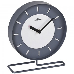 Atlanta Tischuhr Quarz grau rund