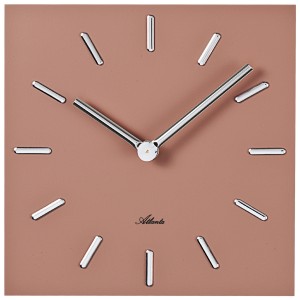 Atlanta Wanduhr Quarz analog altrosa eckig viereckig