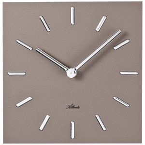 Atlanta Wanduhr Quarz analog braun eckig viereckig