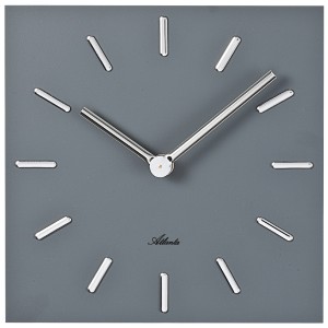 Atlanta Wanduhr Quarz analog grau eckig viereckig