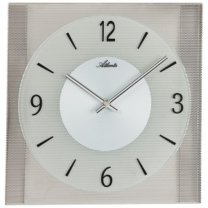 Atlanta Wanduhr Quarz analog Metall mit Glas
