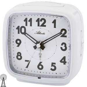 Wecker Funk Funkwecker weiß mit Licht Snooze