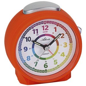 Wecker für Kinder Quarz analog Kinderwecker orange