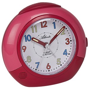 Wecker für Kinder Quarz analog Kinderwecker rot mit Licht
