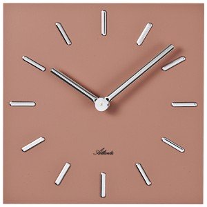 Atlanta Wanduhr Quarz analog altrosa eckig viereckig