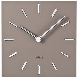Atlanta Wanduhr Quarz analog braun eckig viereckig