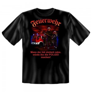Fun T-Shirt Feuerwehr vs. Polizei