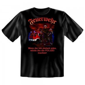 Fun T-Shirt Feuerwehr vs. Polizei