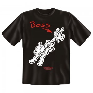 Fun T-Shirt Gassi gehen Herrchen ist Boss
