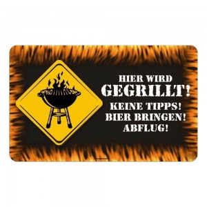 Frühstücksbrettchen Brotzeitbrettchen - Hier wird gegrillt ...