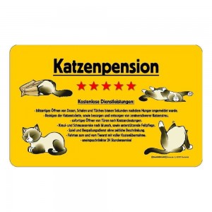 Frühstücksbrettchen Brett Katzenpension 5-Sterne