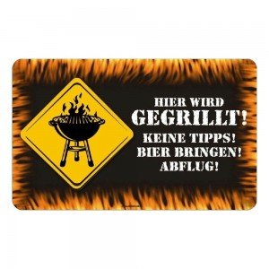 Frühstücksbrettchen Brotzeitbrettchen - Hier wird gegrillt ...