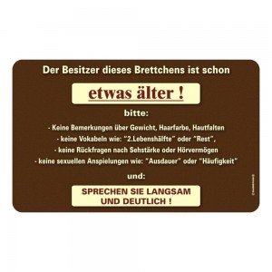Frühstücksbrettchen Brotzeit - Besitzer ist etwas älter