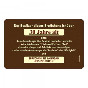 Frühstücksbrettchen Brett - Besitzer über 30 Jahre