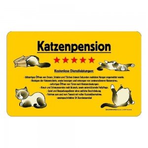 Frühstücksbrettchen Brett Katzenpension 5-Sterne