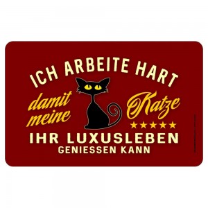 Frühstücksbrettchen Brotzeitbrettchen - Arbeite hart Katze