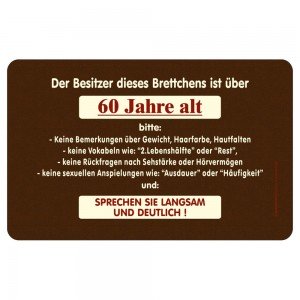 Frühstücksbrettchen Brotzeitbrettchen - Besitzer über 60