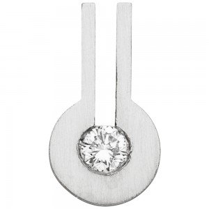 Anhänger 950 Platin matt 1 Diamant Brillant 0,10ct.