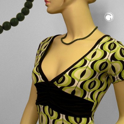 Collier Halskette 6mm Perlen oliv-matt 45cm